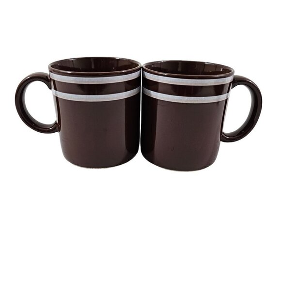 Vintage JMP Japan Chromatics Brown  Stoneware 11oz Coffee Tea Mug Cup – Set of 2 - Picture 4 of 16